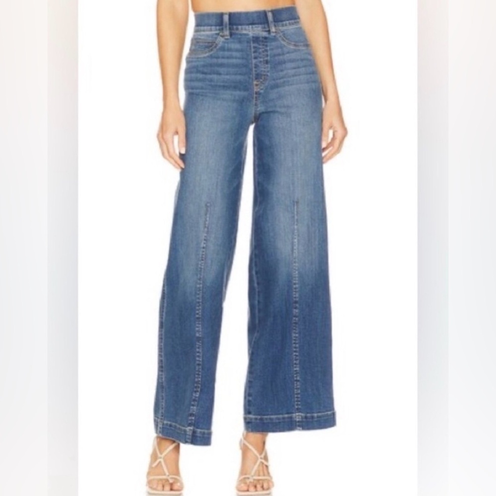 Spanx l Seamed Front Wide Leg Jean l M - Picture 2 of 12